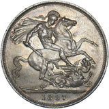 1887 Crown - Victoria British Silver Coin - Superb