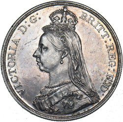 1887 Crown - Victoria British Silver Coin - Very Nice