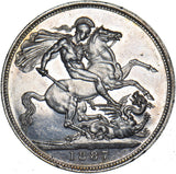 1887 Crown - Victoria British Silver Coin - Very Nice