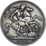 1902 Crown - Edward VII British Silver Coin - Nice