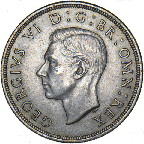 1937 Crown - George VI British Silver Coin - Very Nice