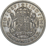 1937 Crown - George VI British Silver Coin - Very Nice