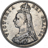 1887 Double Florin (Arabic 1) - Victoria British Silver Coin - Nice