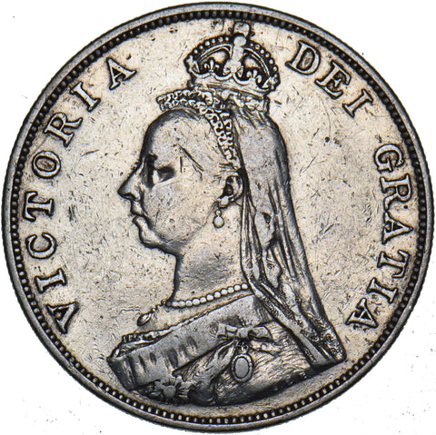 1887 Double Florin (Arabic 1) - Victoria British Silver Coin - Nice