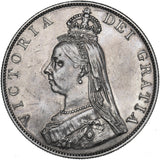 1887 Double Florin (Roman 1) - Victoria British Silver Coin - Very Nice