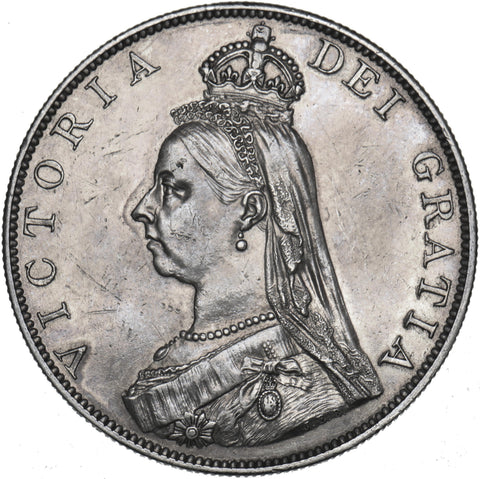 1887 Double Florin (Roman 1) - Victoria British Silver Coin - Very Nice