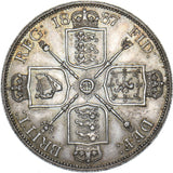 1887 Double Florin (Roman 1) - Victoria British Silver Coin - Very Nice