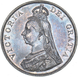 1887 Double Florin (Arabic 1) - Victoria British Silver Coin - Superb