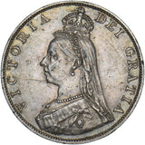 1887 Double Florin (Roman 1) - Victoria British Silver Coin - Nice