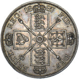 1887 Double Florin (Roman 1) - Victoria British Silver Coin - Nice