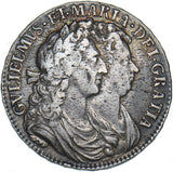 1689 Halfcrown - William & Mary British Silver Coin - Nice