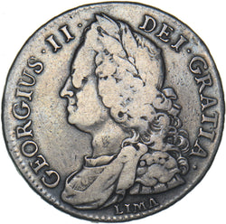 1745 Lima Halfcrown (Rev. Inscribed) - George II British Silver Coin