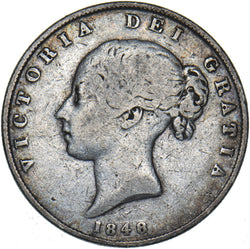 1848 Halfcrown (8 Over 6) - Victoria British Silver Coin