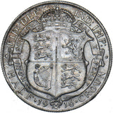 1916 Halfcrown - George V British Silver Coin - Nice