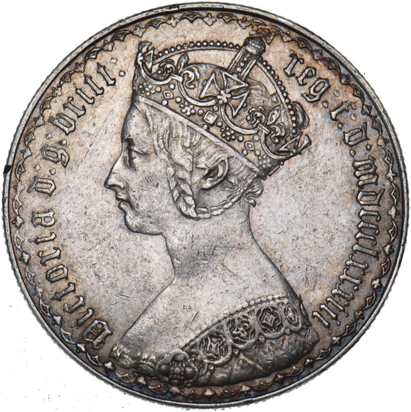 1883 Gothic Florin - Victoria British Silver Coin - Very Nice