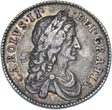 1663 Shilling - Charles II British Silver Coin - Nice