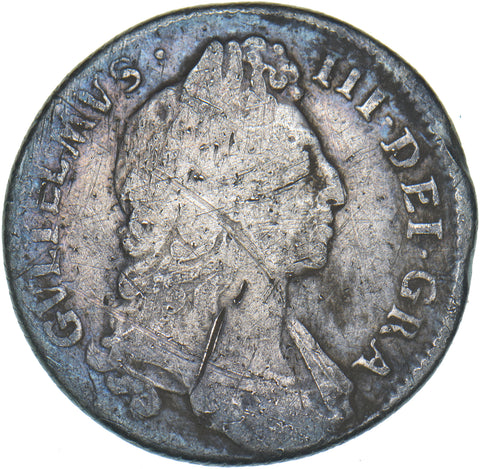 1696 Shilling - William III British Silver Coin