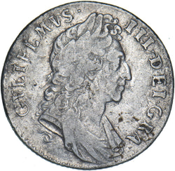 1697 Shilling - William III British Silver Coin - Nice