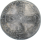 1697 E Shilling (Exeter Mint) - William III British Silver Coin