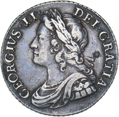 1741 Shilling - George II British Silver Coin - Nice