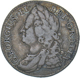 1743 Shilling - George II British Silver Coin - Nice