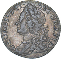 1758 Shilling - George II British Silver Coin - Nice