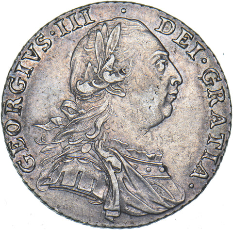 1787 Shilling - George III British Silver Coin - Nice