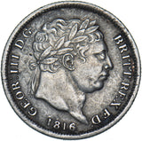 1816 Shilling - George III British Silver Coin - Nice