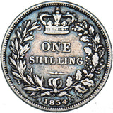 1834 Shilling - William IV British Silver Coin