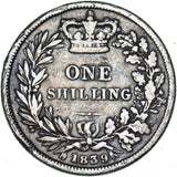 1839 Shilling - Victoria British Silver Coin