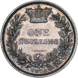1876 Shilling (Die no. 7) - Victoria British Silver Coin - Very Nice
