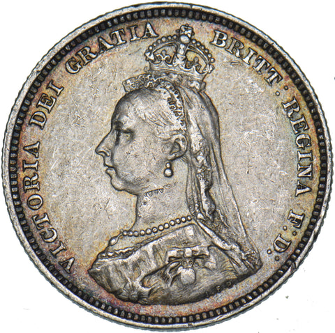1887 Shilling - Victoria British Silver Coin - Nice