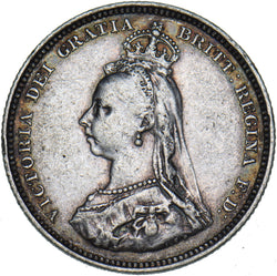 1887 Shilling - Victoria British Silver Coin - Nice