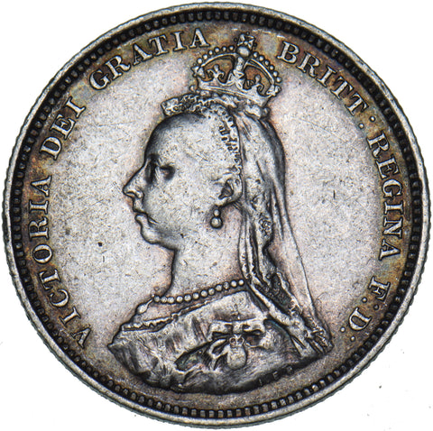 1887 Shilling - Victoria British Silver Coin - Nice