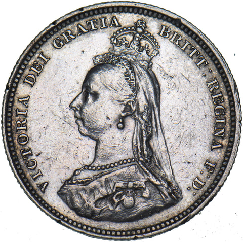 1887 Shilling - Victoria British Silver Coin - Nice