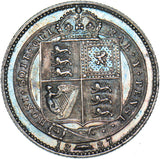 1887 Shilling - Victoria British Silver Coin - Nice