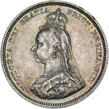1887 Shilling - Victoria British Silver Coin - Very Nice