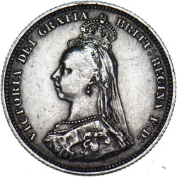 1887 Shilling - Victoria British Silver Coin - Nice