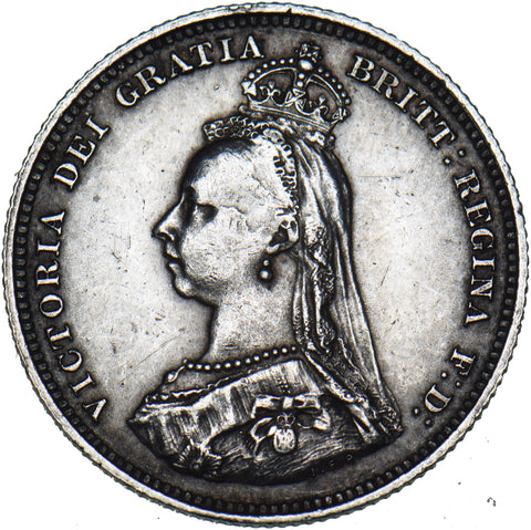 1887 Shilling - Victoria British Silver Coin - Nice