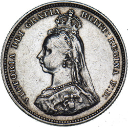 1887 Shilling - Victoria British Silver Coin - Nice