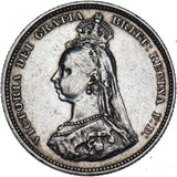 1887 Shilling - Victoria British Silver Coin - Nice