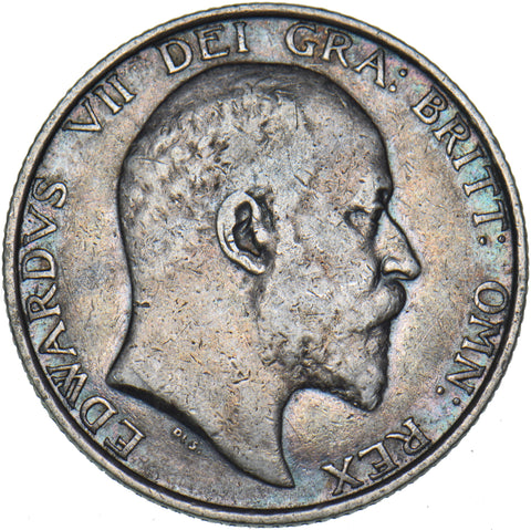 1902 Shilling - Edward VII British Silver Coin - Nice