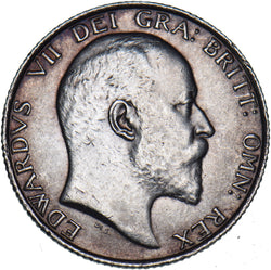 1902 Shilling - Edward VII British Silver Coin - Very Nice
