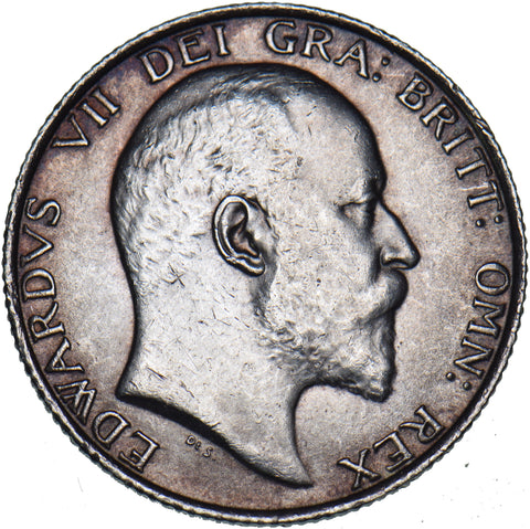 1902 Shilling - Edward VII British Silver Coin - Very Nice