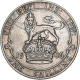 1906 Shilling - Edward VII British Silver Coin - Nice