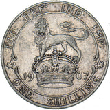 1907 Shilling - Edward VII British Silver Coin - Nice