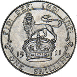 1911 Shilling - George V British Silver Coin - Superb