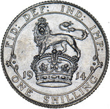 1914 Shilling - George V British Silver Coin - Superb