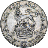 1915 Shilling - George V British Silver Coin - Nice