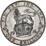 1916 Shilling - George V British Silver Coin - Superb